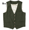Tiavllya Tiavllya Casual Mens waistcoat Flat Linen V Neck Waistcoat For Wedding