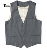 Tiavllya Tiavllya Casual Mens waistcoat Flat Linen V Neck Waistcoat For Wedding