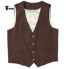 Tiavllya Tiavllya Casual Mens waistcoat Flat Linen V Neck Waistcoat For Wedding