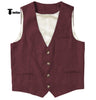 Tiavllya Tiavllya Casual Mens waistcoat Flat Linen V Neck Waistcoat For Wedding