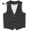 Tiavllya Tiavllya Casual Mens waistcoat Flat Linen V Neck Waistcoat For Wedding