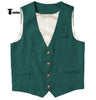 Tiavllya Tiavllya Casual Mens waistcoat Flat Linen V Neck Waistcoat For Wedding