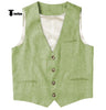 Tiavllya Tiavllya Casual Mens waistcoat Flat Linen V Neck Waistcoat For Wedding