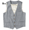 Tiavllya Tiavllya Casual Mens waistcoat Flat Linen V Neck Waistcoat For Wedding