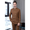 Tiavllya Tiavllya Classic 2 Piece Men's Slim Fit Stand Collar Suit (Blazer+Pants）
