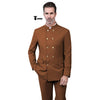 Tiavllya Tiavllya Classic 2 Piece Men's Slim Fit Stand Collar Suit (Blazer+Pants）