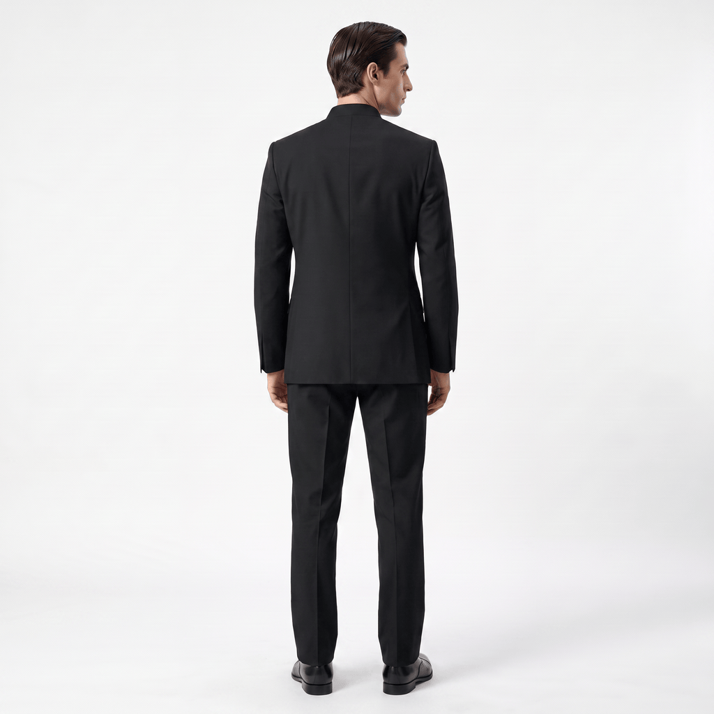 Tiavllya Tiavllya Classic 2 Piece Men's Suit Slim Fit Solid Stand Collar Wedding Suit (Blazer+Pants）