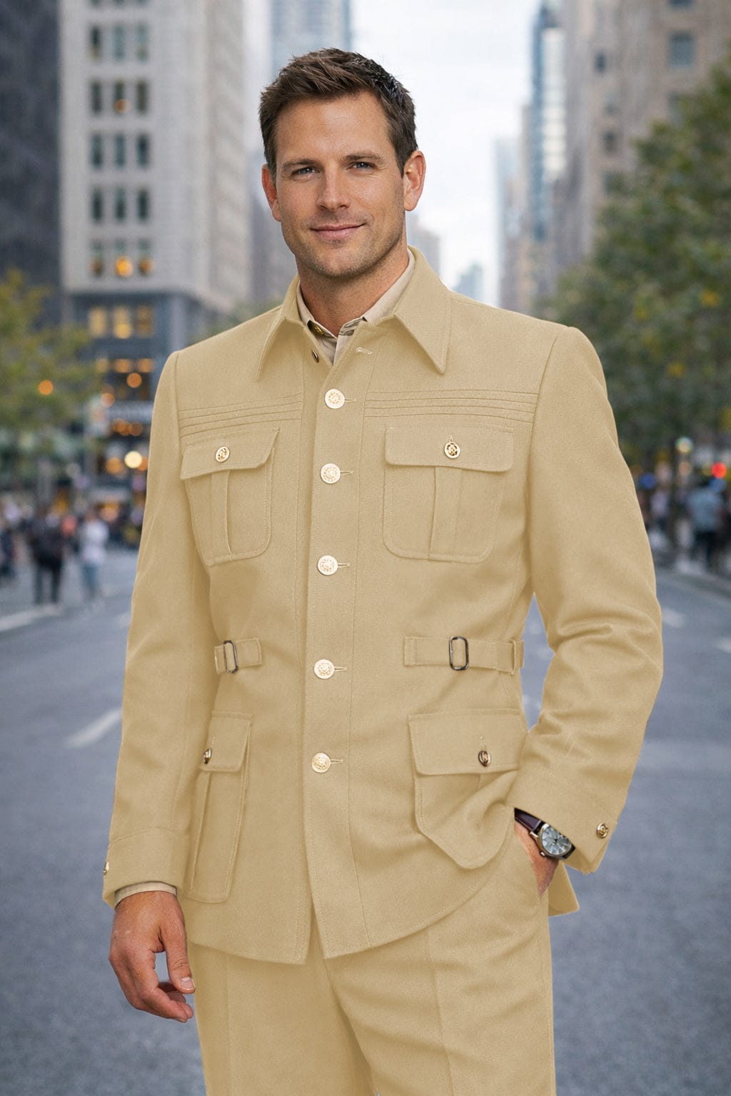 Tiavllya Tiavllya Classic Men's 2 pieces Mens Suit Stand Lapel Flat Tuxedos (Blazer+Pants)