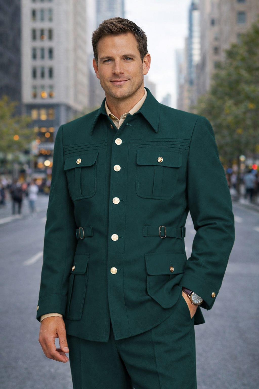 Tiavllya Tiavllya Classic Men's 2 pieces Mens Suit Stand Lapel Flat Tuxedos (Blazer+Pants)