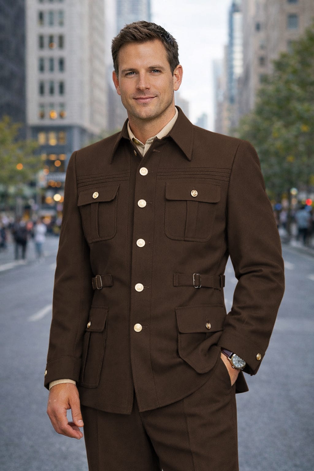 Tiavllya Tiavllya Classic Men's 2 pieces Mens Suit Stand Lapel Flat Tuxedos (Blazer+Pants)