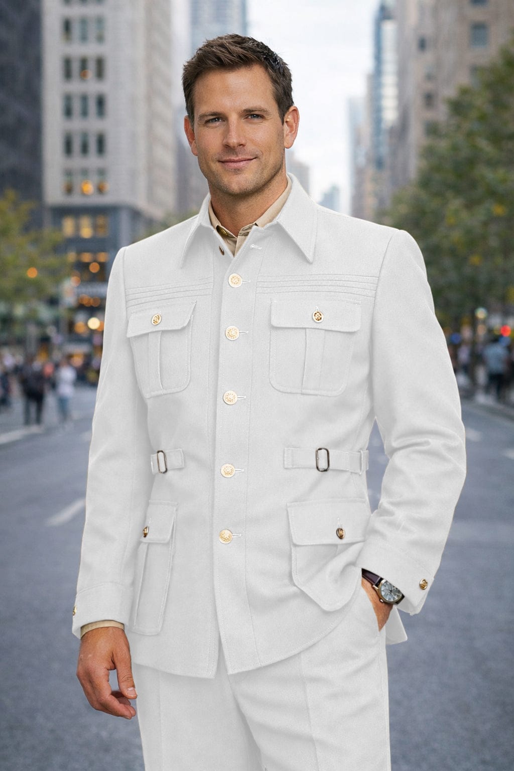 Tiavllya Tiavllya Classic Men's 2 pieces Mens Suit Stand Lapel Flat Tuxedos (Blazer+Pants)