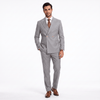 Tiavllya Tiavllya Fashion 2 Pieces Men‘’s Suit Double Breasted Flat Peak Lapel Tuxedos (Blazer+Pants)