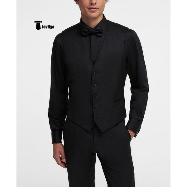 Tiavllya Tiavllya Fashion 2 pieces Mens Flat Suit For Party (Vest+Pants)