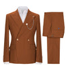 Tiavllya Tiavllya Fashion 2 Pieces Mens Suit Double Breasted Flat Peak Lapel Tuxedos (Blazer+Pants)