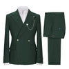 Tiavllya Tiavllya Fashion 2 Pieces Mens Suit Double Breasted Flat Peak Lapel Tuxedos (Blazer+Pants)