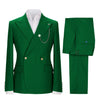 Tiavllya Tiavllya Fashion 2 Pieces Mens Suit Double Breasted Flat Peak Lapel Tuxedos (Blazer+Pants)