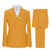 Tiavllya Tiavllya Fashion 2 Pieces Mens Suit Double Breasted Flat Peak Lapel Tuxedos (Blazer+Pants)