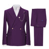 Tiavllya Tiavllya Fashion 2 Pieces Mens Suit Double Breasted Flat Peak Lapel Tuxedos (Blazer+Pants)