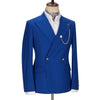 Tiavllya Tiavllya Fashion 2 Pieces Mens Suit Double Breasted Flat Peak Lapel Tuxedos (Blazer+Pants)