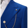 Tiavllya Tiavllya Fashion 2 Pieces Mens Suit Double Breasted Flat Peak Lapel Tuxedos (Blazer+Pants)
