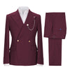 Tiavllya Tiavllya Fashion 2 Pieces Mens Suit Double Breasted Flat Peak Lapel Tuxedos (Blazer+Pants)