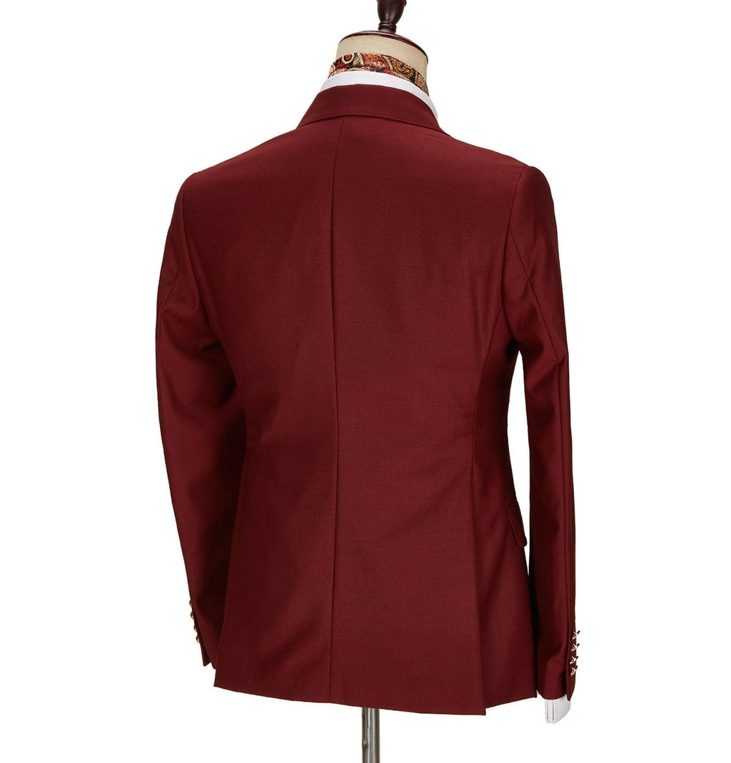 Tiavllya Tiavllya Fashion 2 Pieces Mens Suit Double Breasted Flat Peak Lapel Tuxedos (Blazer+Pants)