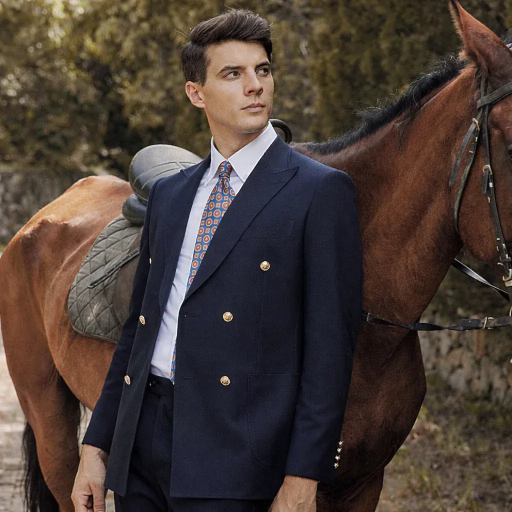 Tiavllya Tiavllya Fashion 2 Pieces Mens Suit Flat Double Breasted Tuxedos For Wedding (Blazer+Pants)