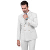 Tiavllya Tiavllya Fashion 2 Pieces Mens Suit Flat Peak Lapel Double Breasted Tuxedos For Wedding (Blazer+Pants)