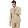 Tiavllya Tiavllya Fashion 2 Pieces Mens Suit Flat Peak Lapel Double Breasted Tuxedos For Wedding (Blazer+Pants)