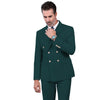 Tiavllya Tiavllya Fashion 2 Pieces Mens Suit Flat Peak Lapel Double Breasted Tuxedos For Wedding (Blazer+Pants)