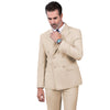 Tiavllya Tiavllya Fashion 2 Pieces Mens Suit Flat Peak Lapel Double Breasted Tuxedos For Wedding (Blazer+Pants)