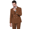 Tiavllya Tiavllya Fashion 2 Pieces Mens Suit Flat Peak Lapel Double Breasted Tuxedos For Wedding (Blazer+Pants)