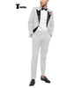 Tiavllya Tiavllya Fashion 2 Pieces Mens Suit Flat Peak Lapel Tuxedos For Wedding (Blazer+Pants)