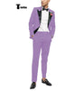 Tiavllya Tiavllya Fashion 2 Pieces Mens Suit Flat Peak Lapel Tuxedos For Wedding (Blazer+Pants)