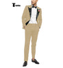 Tiavllya Tiavllya Fashion 2 Pieces Mens Suit Flat Peak Lapel Tuxedos For Wedding (Blazer+Pants)