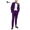 Tiavllya Tiavllya Fashion 2 Pieces Mens Suit Flat Peak Lapel Tuxedos For Wedding (Blazer+Pants)