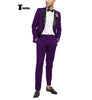 Tiavllya Tiavllya Fashion 2 Pieces Mens Suit Flat Peak Lapel Tuxedos For Wedding (Blazer+Pants)