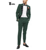 Tiavllya Tiavllya Fashion 2 Pieces Mens Suit Flat Peak Lapel Tuxedos For Wedding (Blazer+Pants)