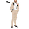Tiavllya Tiavllya Fashion 2 Pieces Mens Suit Flat Peak Lapel Tuxedos For Wedding (Blazer+Pants)
