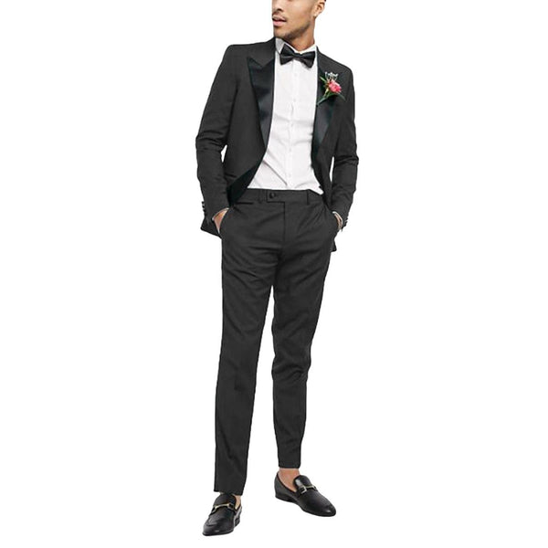 Tiavllya Tiavllya Fashion 2 Pieces Mens Suit Flat Peak Lapel Tuxedos For Wedding (Blazer+Pants)