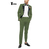 Tiavllya Tiavllya Fashion 2 Pieces Mens Suit Flat Peak Lapel Tuxedos For Wedding (Blazer+Pants)