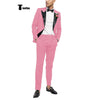 Tiavllya Tiavllya Fashion 2 Pieces Mens Suit Flat Peak Lapel Tuxedos For Wedding (Blazer+Pants)