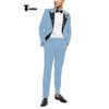 Tiavllya Tiavllya Fashion 2 Pieces Mens Suit Flat Peak Lapel Tuxedos For Wedding (Blazer+Pants)