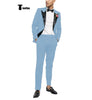 Tiavllya Tiavllya Fashion 2 Pieces Mens Suit Flat Peak Lapel Tuxedos For Wedding (Blazer+Pants)