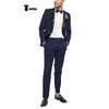 Tiavllya Tiavllya Fashion 2 Pieces Mens Suit Flat Peak Lapel Tuxedos For Wedding (Blazer+Pants)