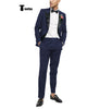 Tiavllya Tiavllya Fashion 2 Pieces Mens Suit Flat Peak Lapel Tuxedos For Wedding (Blazer+Pants)