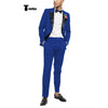 Tiavllya Tiavllya Fashion 2 Pieces Mens Suit Flat Peak Lapel Tuxedos For Wedding (Blazer+Pants)