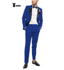 Tiavllya Tiavllya Fashion 2 Pieces Mens Suit Flat Peak Lapel Tuxedos For Wedding (Blazer+Pants)