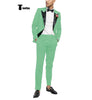 Tiavllya Tiavllya Fashion 2 Pieces Mens Suit Flat Peak Lapel Tuxedos For Wedding (Blazer+Pants)