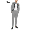 Tiavllya Tiavllya Fashion 2 Pieces Mens Suit Flat Peak Lapel Tuxedos For Wedding (Blazer+Pants)